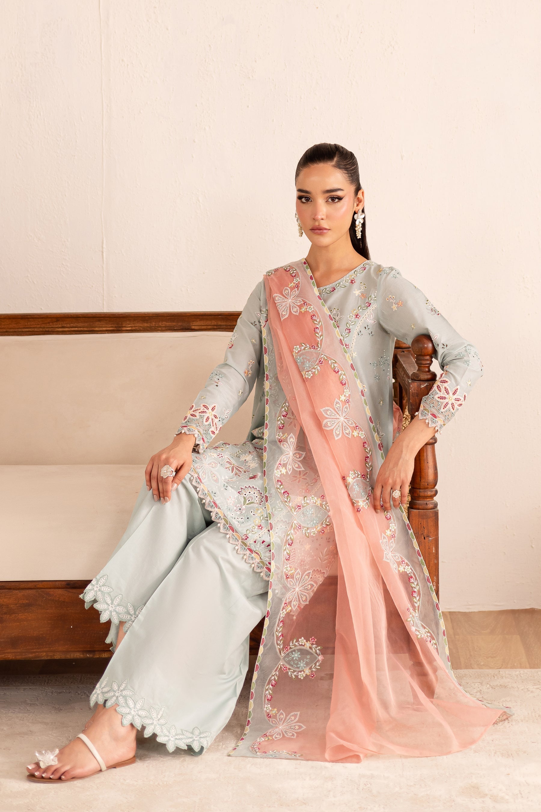 Batik | Nyra Embroidered Summer Solids | Across The Ocean by Batik - Designer Dress - Type: Ladies Clothes - Available at Libayah - 100% Original