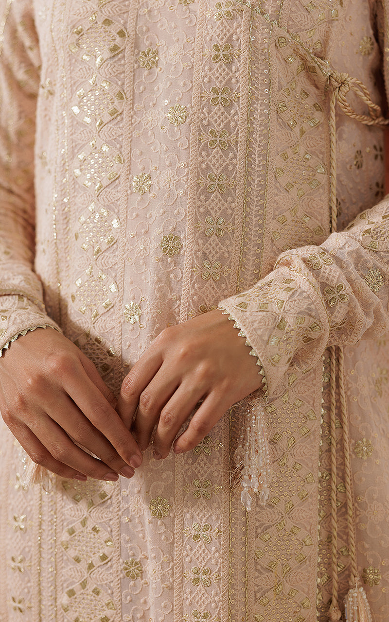 Threads and Motifs | Formal Dresses 25 | Embroidered Angrakha With Gharara And Dupatta by Threads and Motifs - Designer Dress  - Type : Ladies Clothes - Available at Libayah - 100% Original 