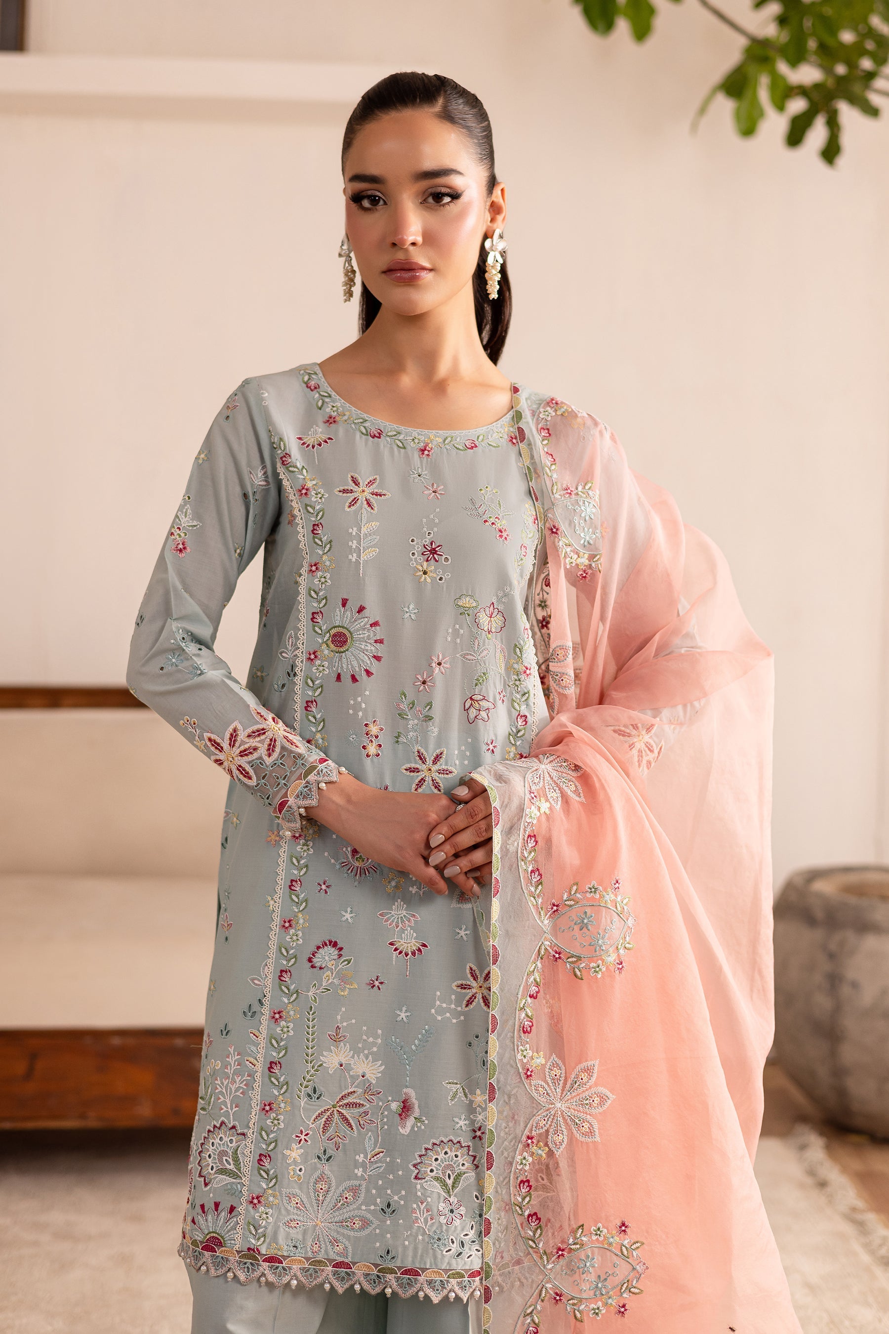 Batik | Nyra Embroidered Summer Solids | Across The Ocean by Batik - Designer Dress - Type: Ladies Clothes - Available at Libayah - 100% Original