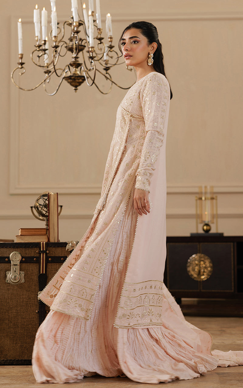 Threads and Motifs | Formal Dresses 25 | Embroidered Angrakha With Gharara And Dupatta by Threads and Motifs - Designer Dress  - Type : Ladies Clothes - Available at Libayah - 100% Original 
