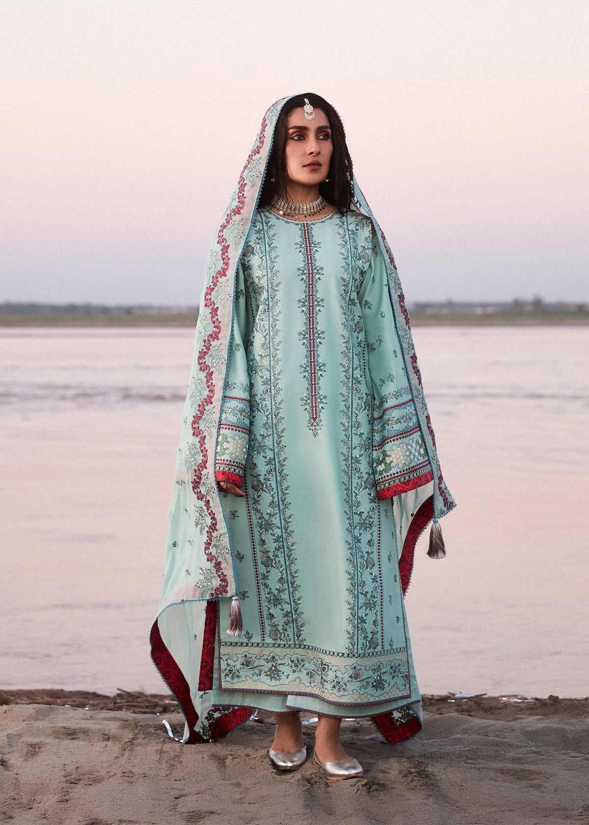 Hussain Rehar | Surkh Eid Pret'25 | Aina by Hussain Rehar - Designer Dress  - Type : Ladies Clothes - Available at Libayah - 100% Original 