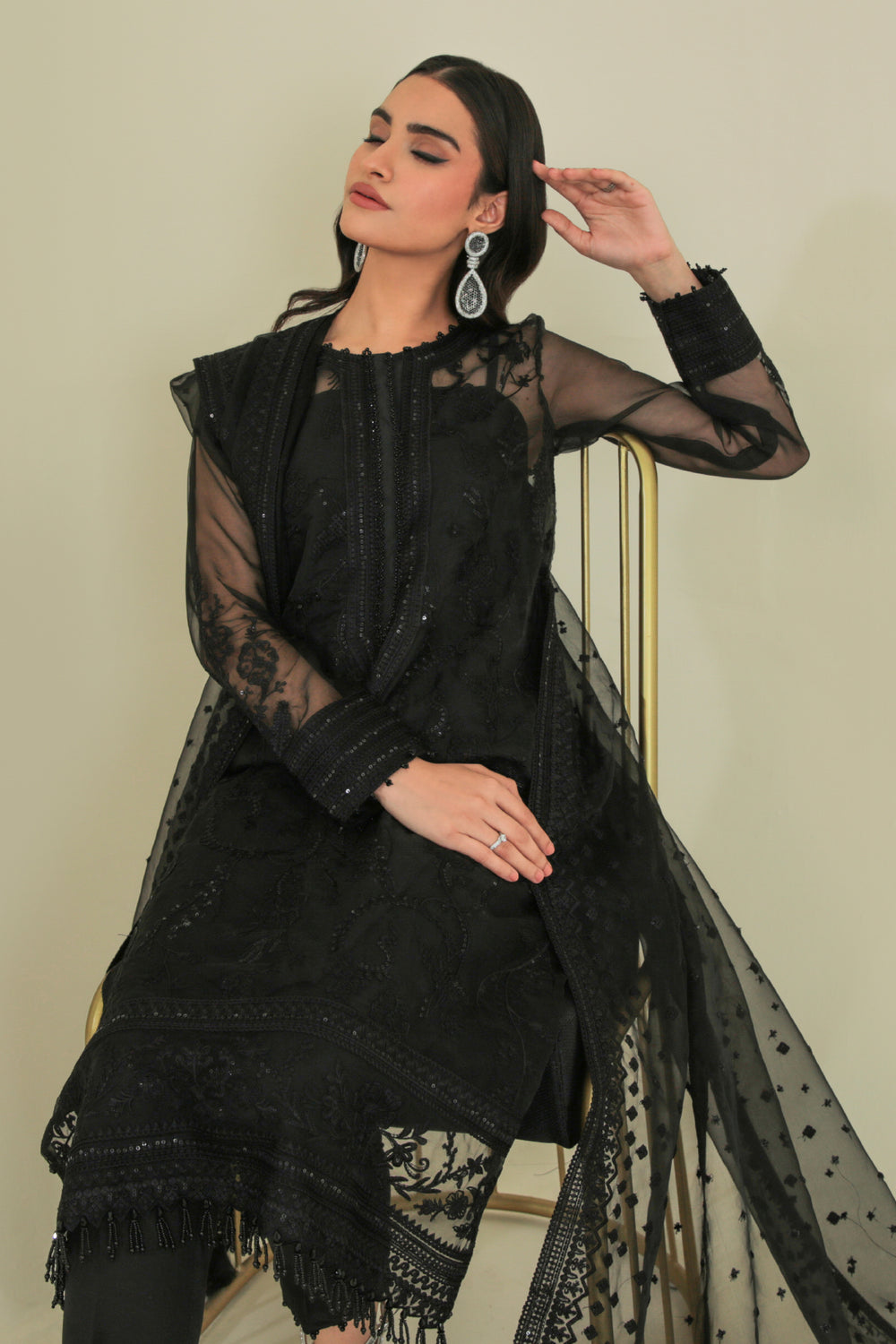 Baroque | Formals Collection | EMBROIDERED ORGANZA UF-235 by Baroque - Designer Dress  - Type : Ladies Clothes - Available at Libayah - 100% Original 