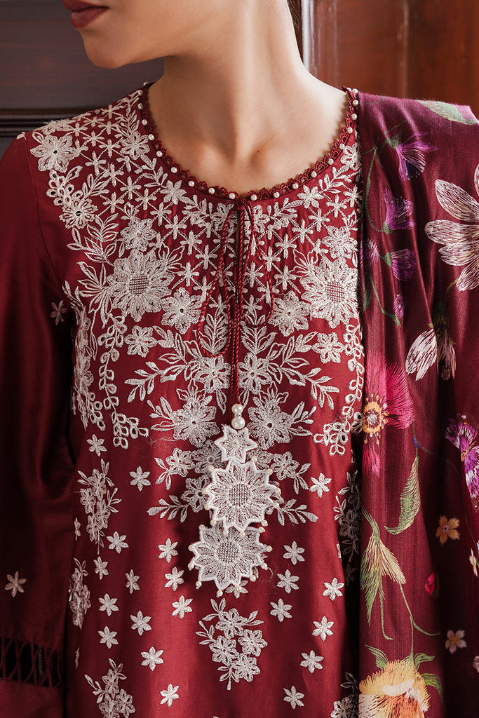 Cross Stitch | Satin De Luxe | DEEP BERRY by Cross Stitch - Designer Dress - Type: Luxury - Available at Libayah - 100% Original