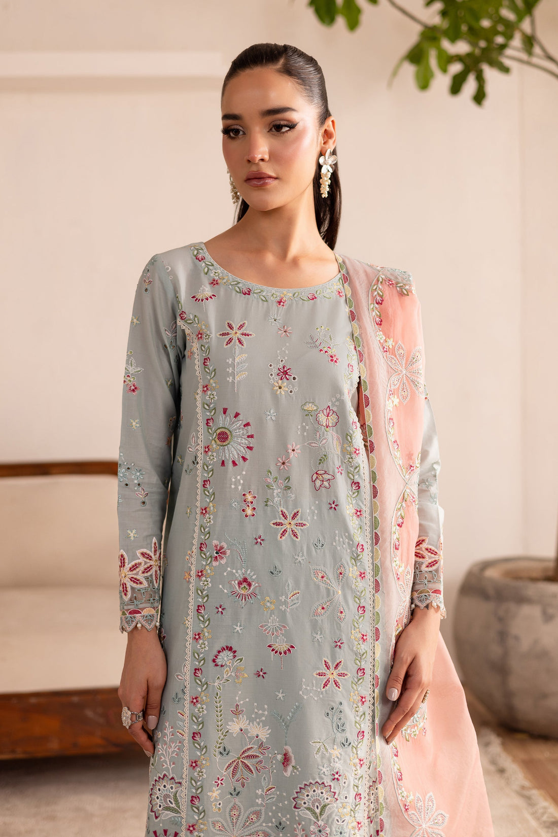 Batik | Nyra Embroidered Summer Solids | Across The Ocean by Batik - Designer Dress - Type: Ladies Clothes - Available at Libayah - 100% Original