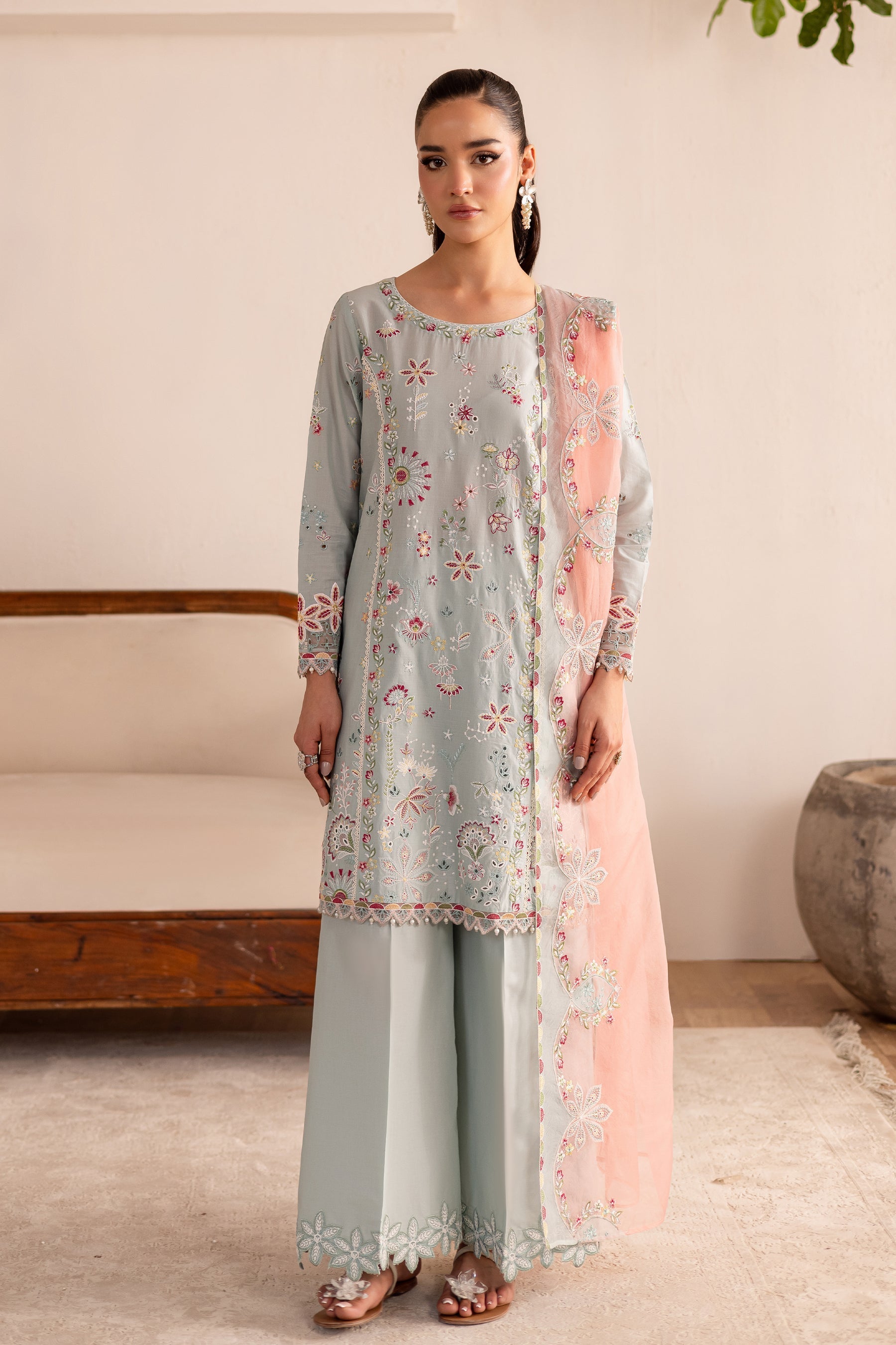 Batik | Nyra Embroidered Summer Solids | Across The Ocean by Batik - Designer Dress - Type: Ladies Clothes - Available at Libayah - 100% Original