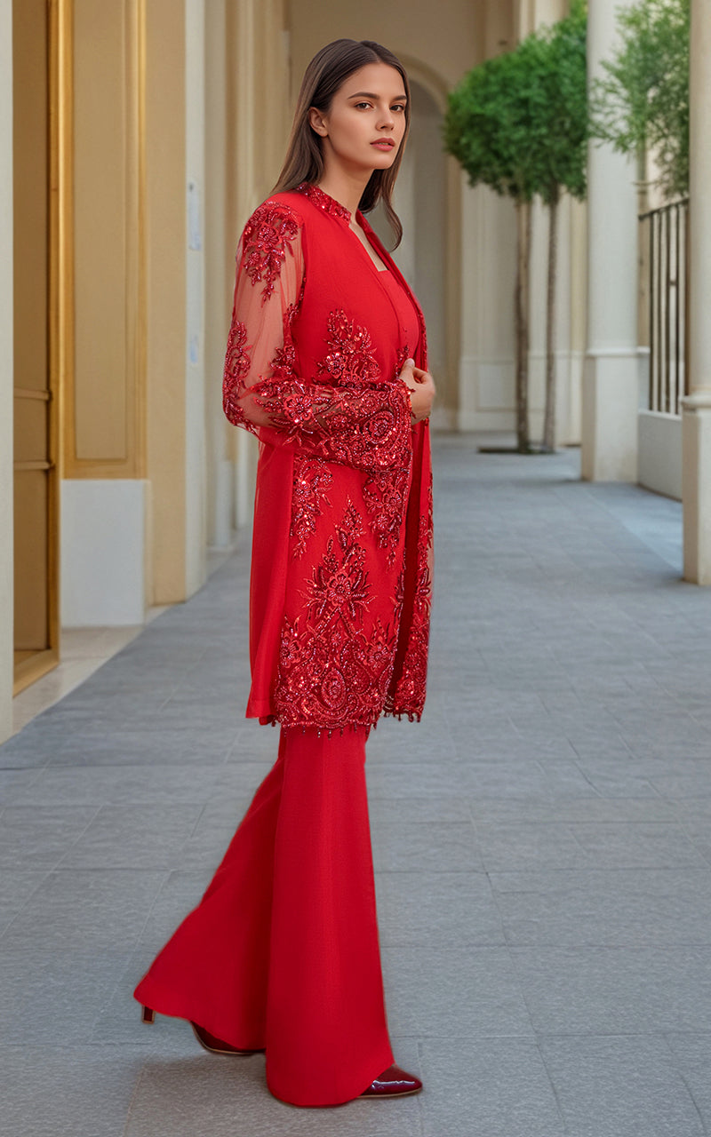 Threads and Motifs | Formal Dresses 25 | NET EMBROIDERED JACKET by Threads and Motifs - Designer Dress  - Type : Ladies Clothes - Available at Libayah - 100% Original 