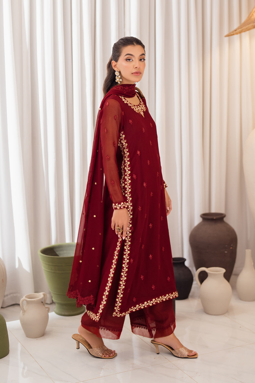 Azure | Luxe Formals | Wine Scarlet by Azure - Designer Dress - Type: Ladies Clothes - Available at Libayah - 100% Original