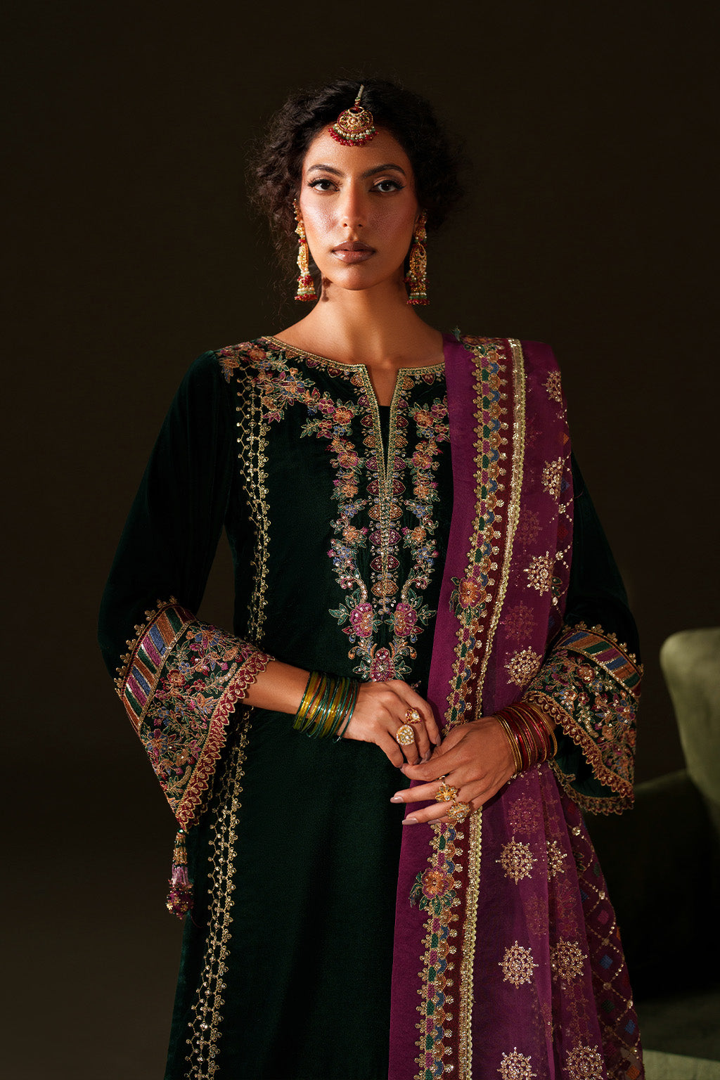 Iznik | Velvet 25 | IV-74 Embroidered Velvet by Iznik - Designer Dress - Type : Ladies Clothes - Available at Libayah - 100% Original 