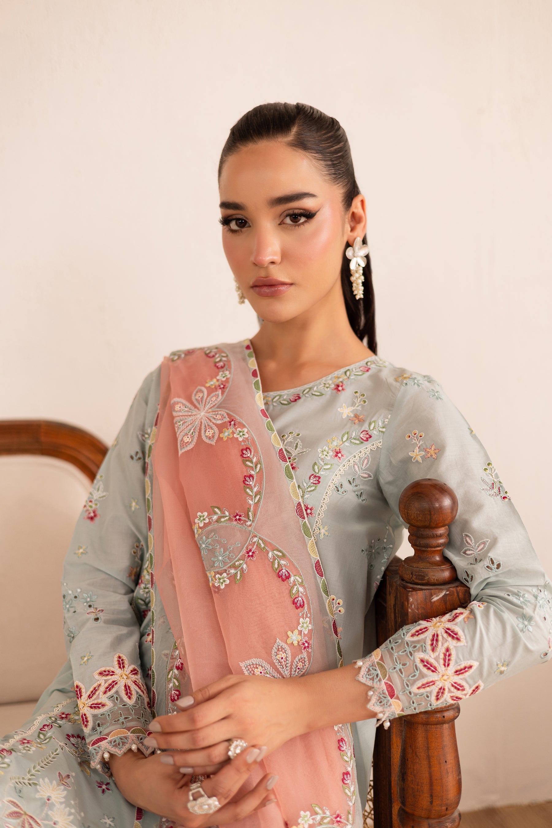 Batik | Nyra Embroidered Summer Solids | Across The Ocean by Batik - Designer Dress - Type: Ladies Clothes - Available at Libayah - 100% Original