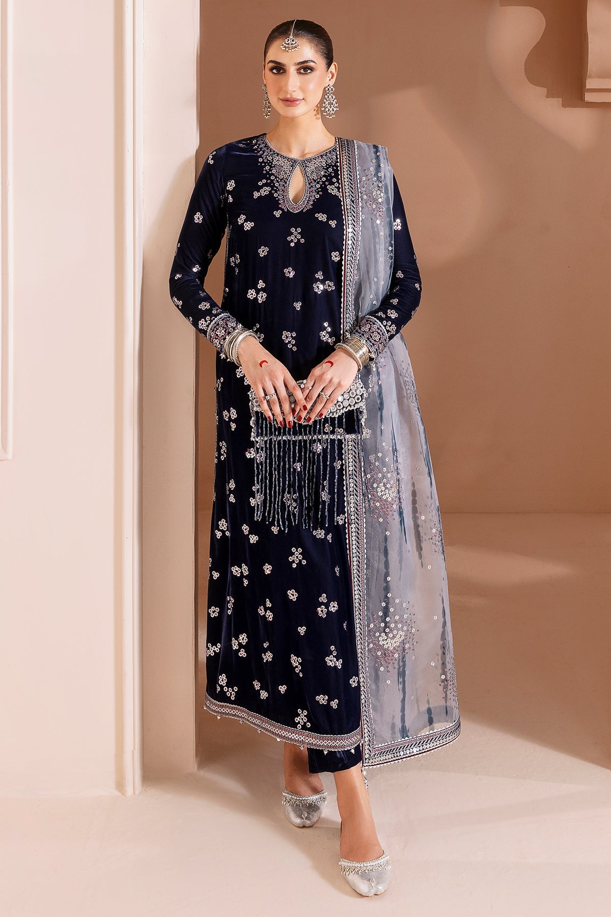 Jazmin | Chandani Velvet Formals 25 | CVF D-03 by Jazmin - Designer Dress  - Type : Ladies Clothes - Available at Libayah - 100% Original 