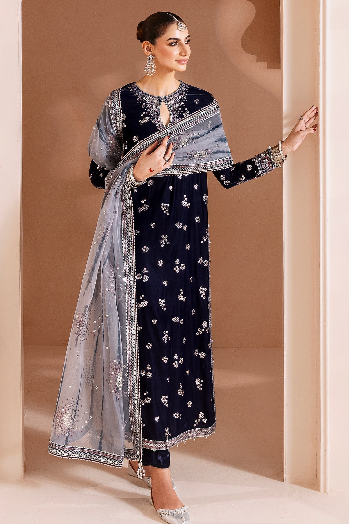 Jazmin | Chandani Velvet Formals 25 | CVF D-03 by Jazmin - Designer Dress  - Type : Ladies Clothes - Available at Libayah - 100% Original 