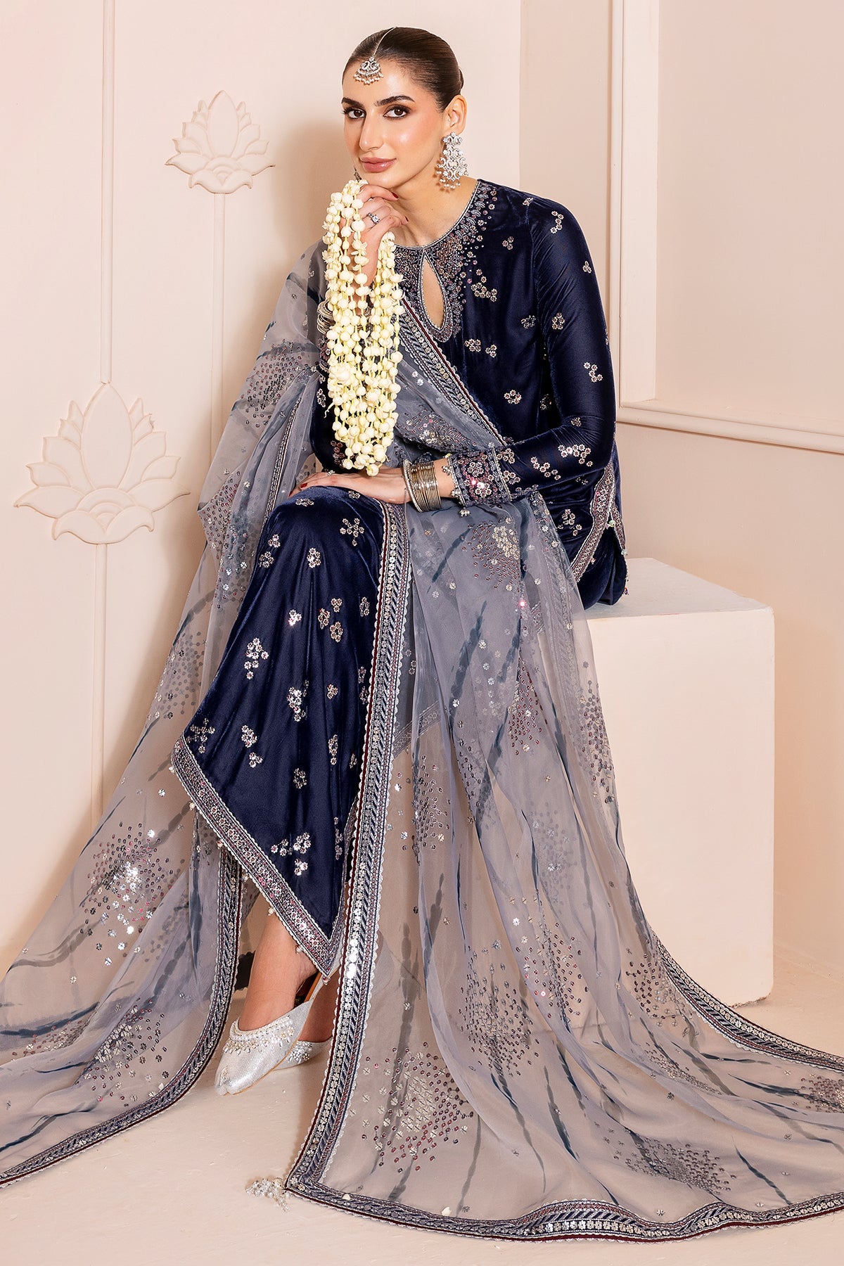 Jazmin | Chandani Velvet Formals 25 | CVF D-03 by Jazmin - Designer Dress  - Type : Ladies Clothes - Available at Libayah - 100% Original 