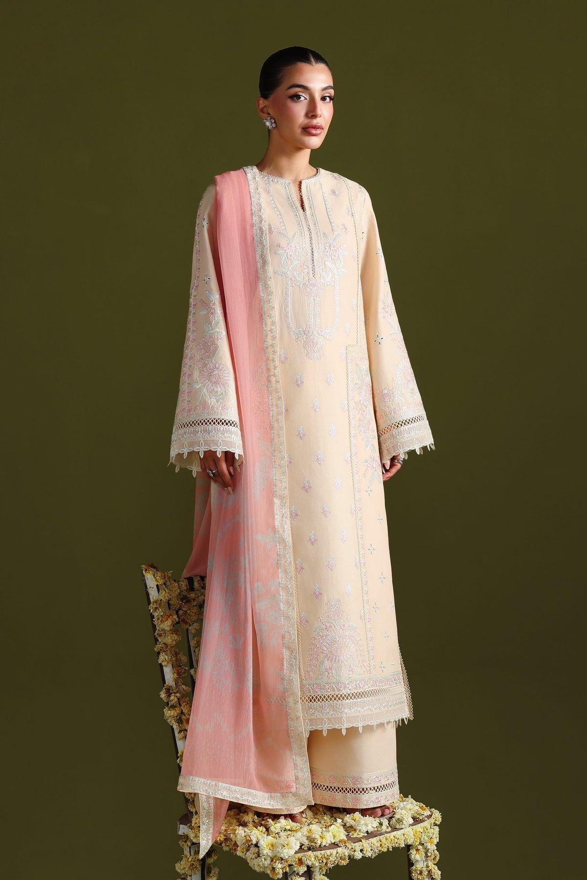 Afrozeh | Basic Pret 26 RTW | NACRE by Afrozeh - Designer Dress  - Type : Ladies Clothes - Available at Libayah - 100% Original 