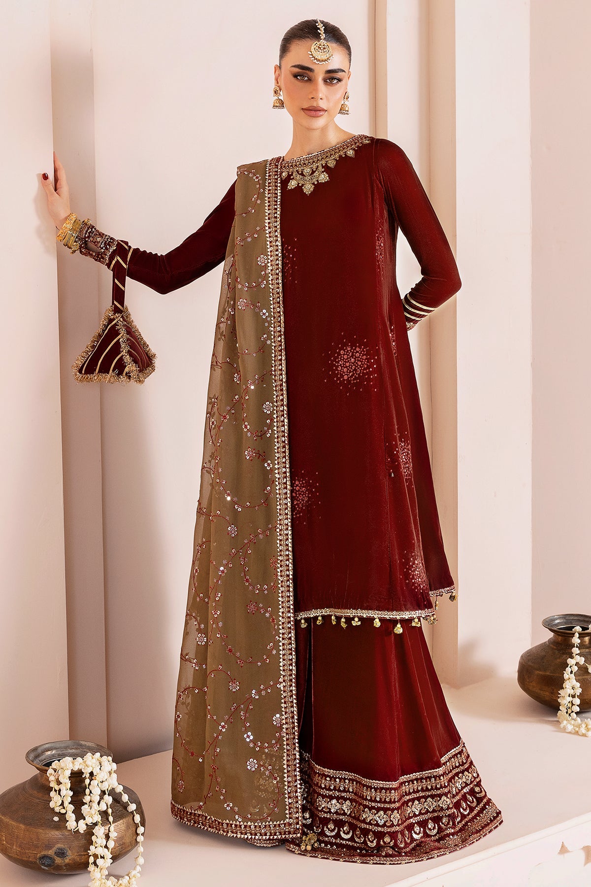 Jazmin | Chandani Velvet Formals 25 | CVF D-07 by Jazmin - Designer Dress  - Type : Ladies Clothes - Available at Libayah - 100% Original 