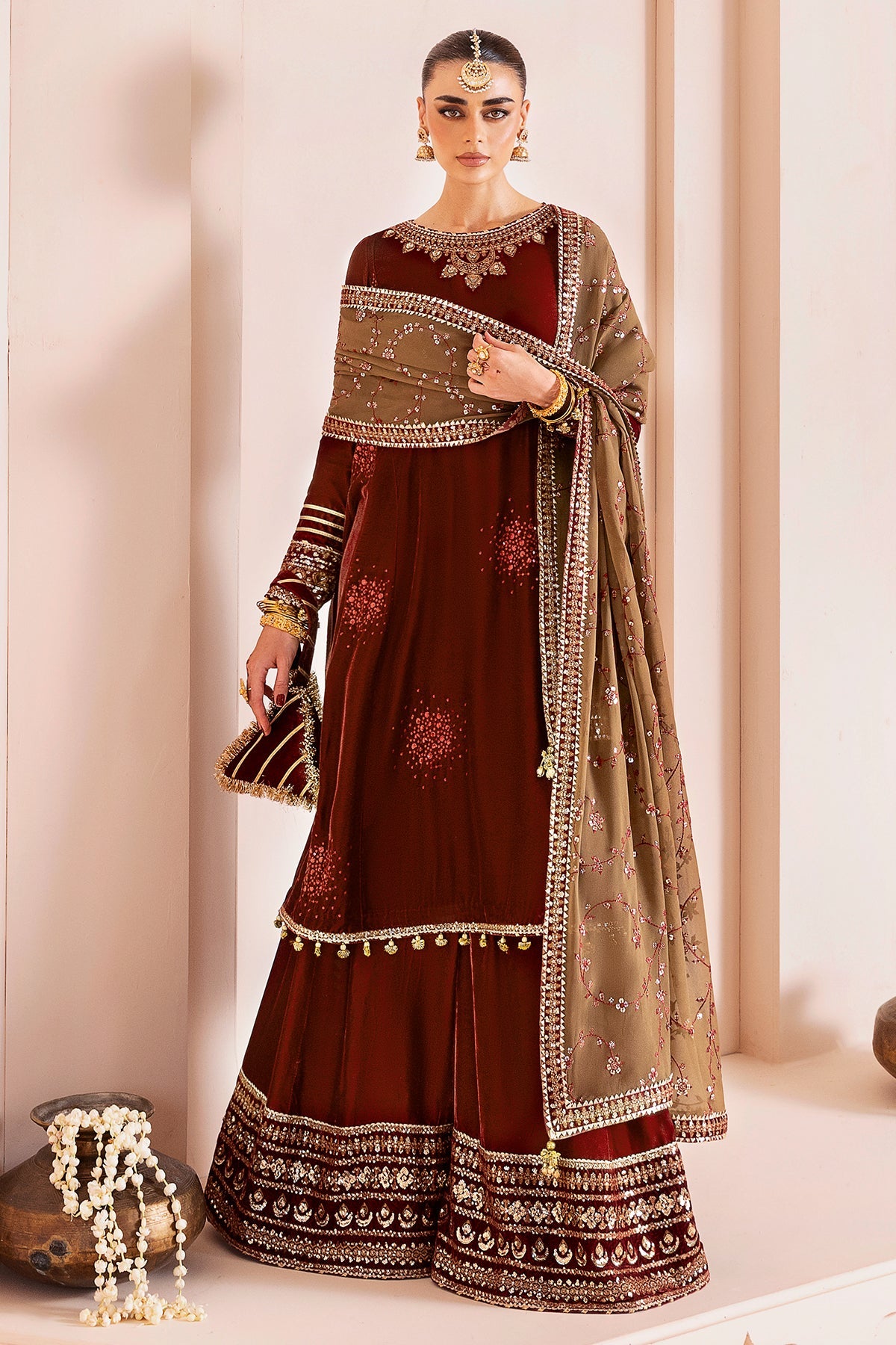 Jazmin | Chandani Velvet Formals 25 | CVF D-07 by Jazmin - Designer Dress  - Type : Ladies Clothes - Available at Libayah - 100% Original 