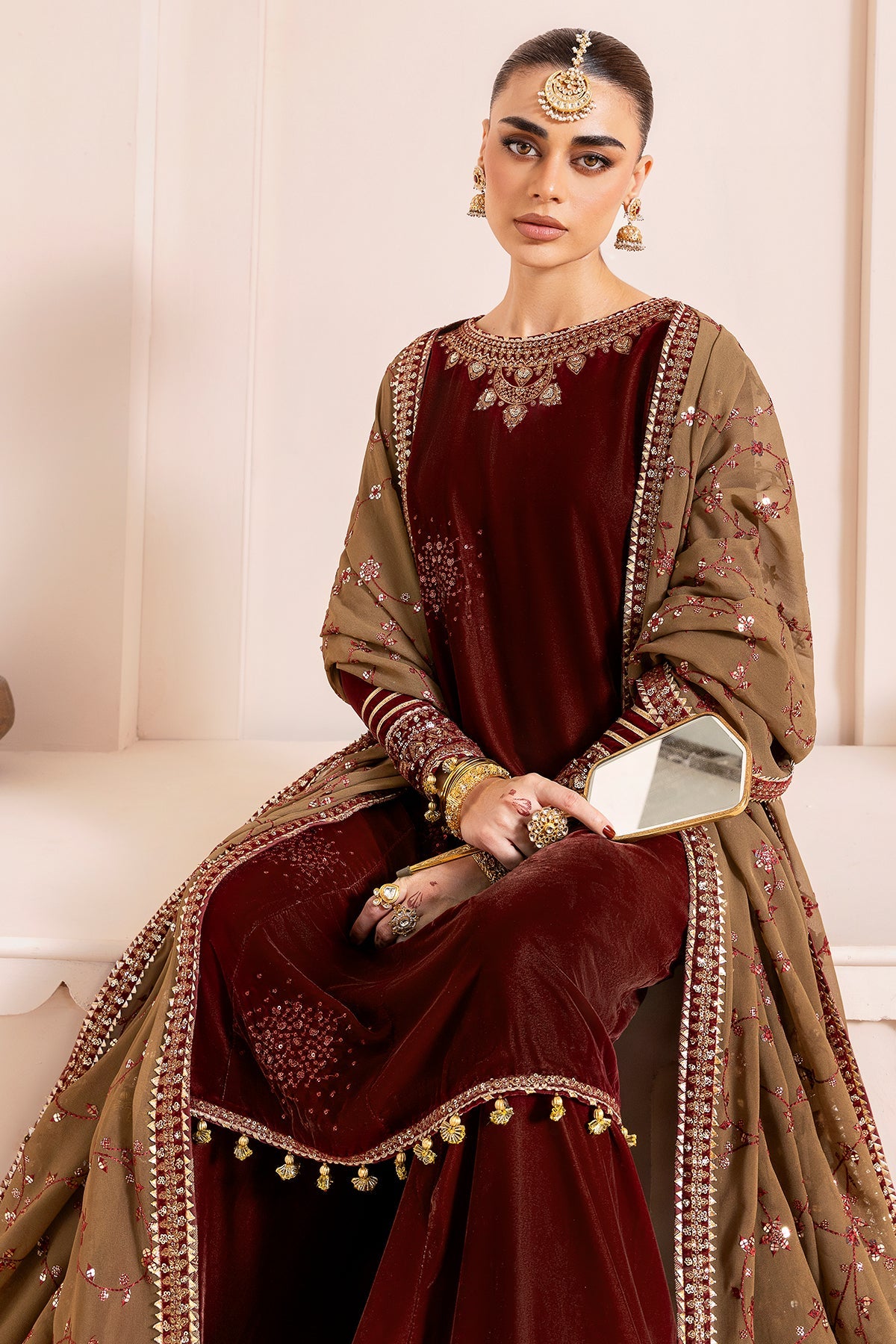 Jazmin | Chandani Velvet Formals 25 | CVF D-07 by Jazmin - Designer Dress  - Type : Ladies Clothes - Available at Libayah - 100% Original 