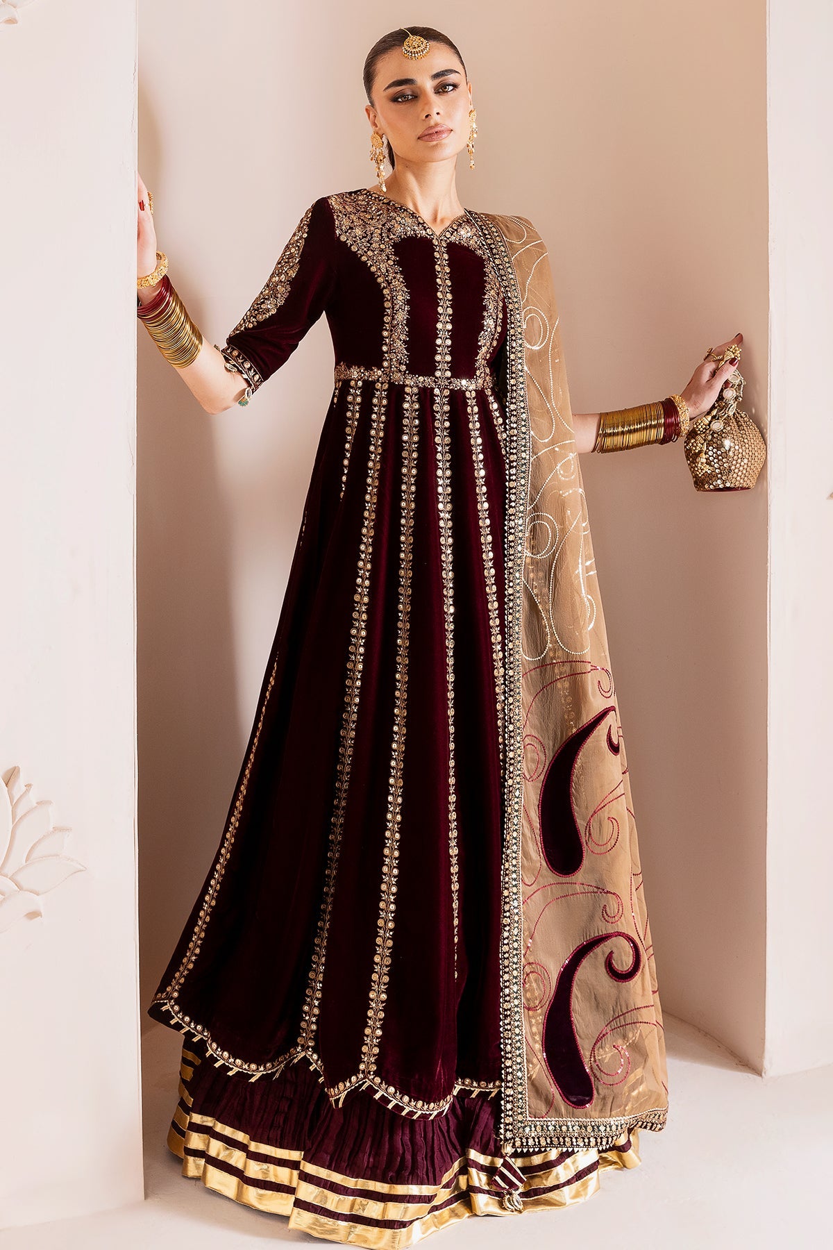 Jazmin | Chandani Velvet Formals 25 | CVF D-12 by Jazmin - Designer Dress  - Type : Ladies Clothes - Available at Libayah - 100% Original 