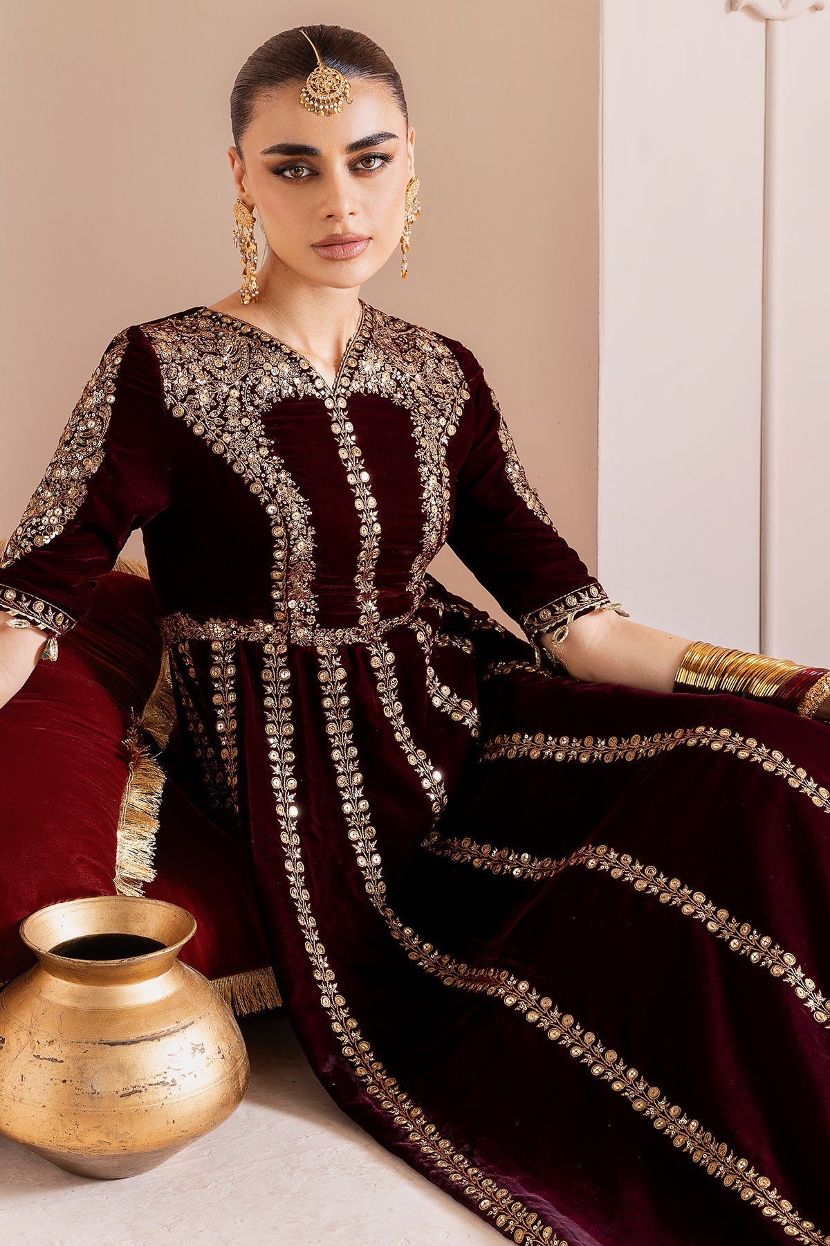 Jazmin | Chandani Velvet Formals 25 | CVF D-12 by Jazmin - Designer Dress  - Type : Ladies Clothes - Available at Libayah - 100% Original 