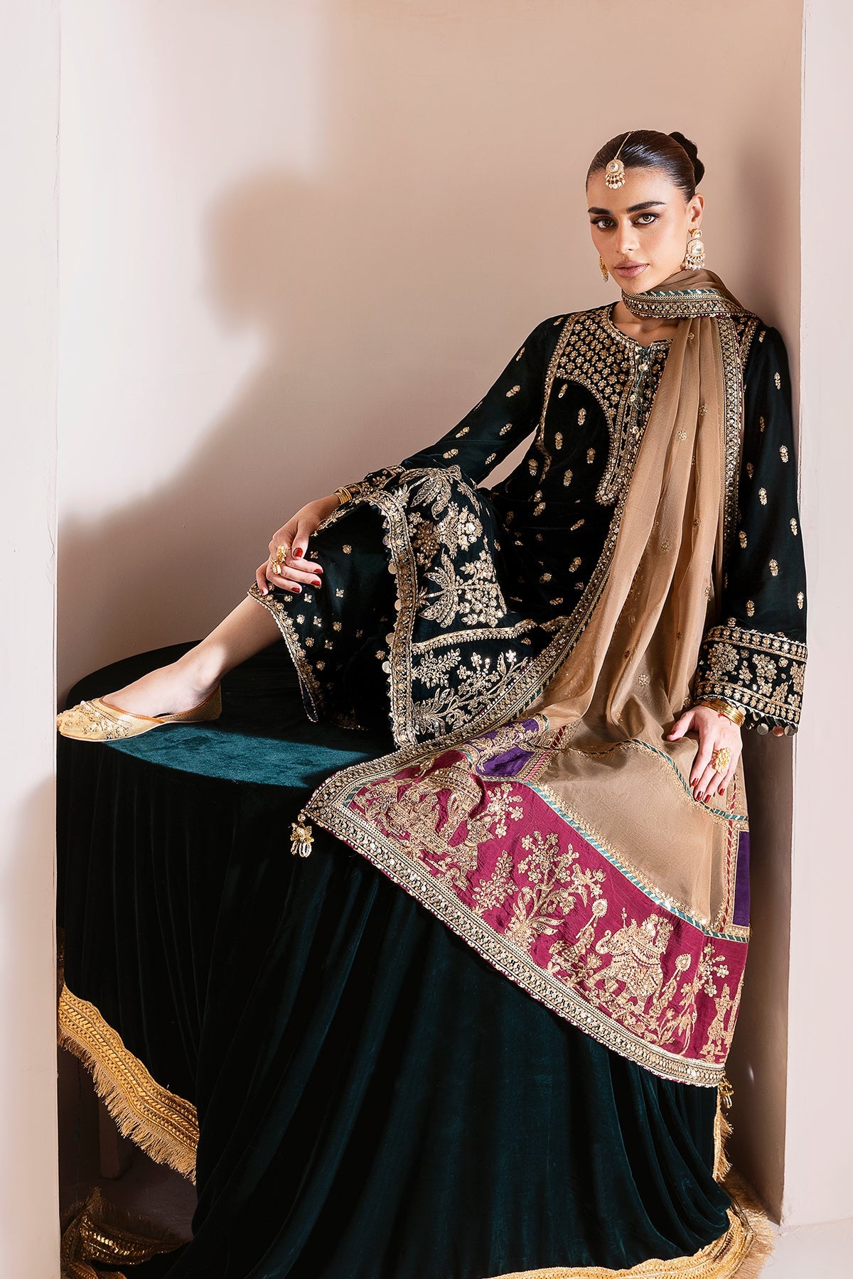 Jazmin | Chandani Velvet Formals 25 | CVF D-01 by Jazmin - Designer Dress  - Type : Ladies Clothes - Available at Libayah - 100% Original 