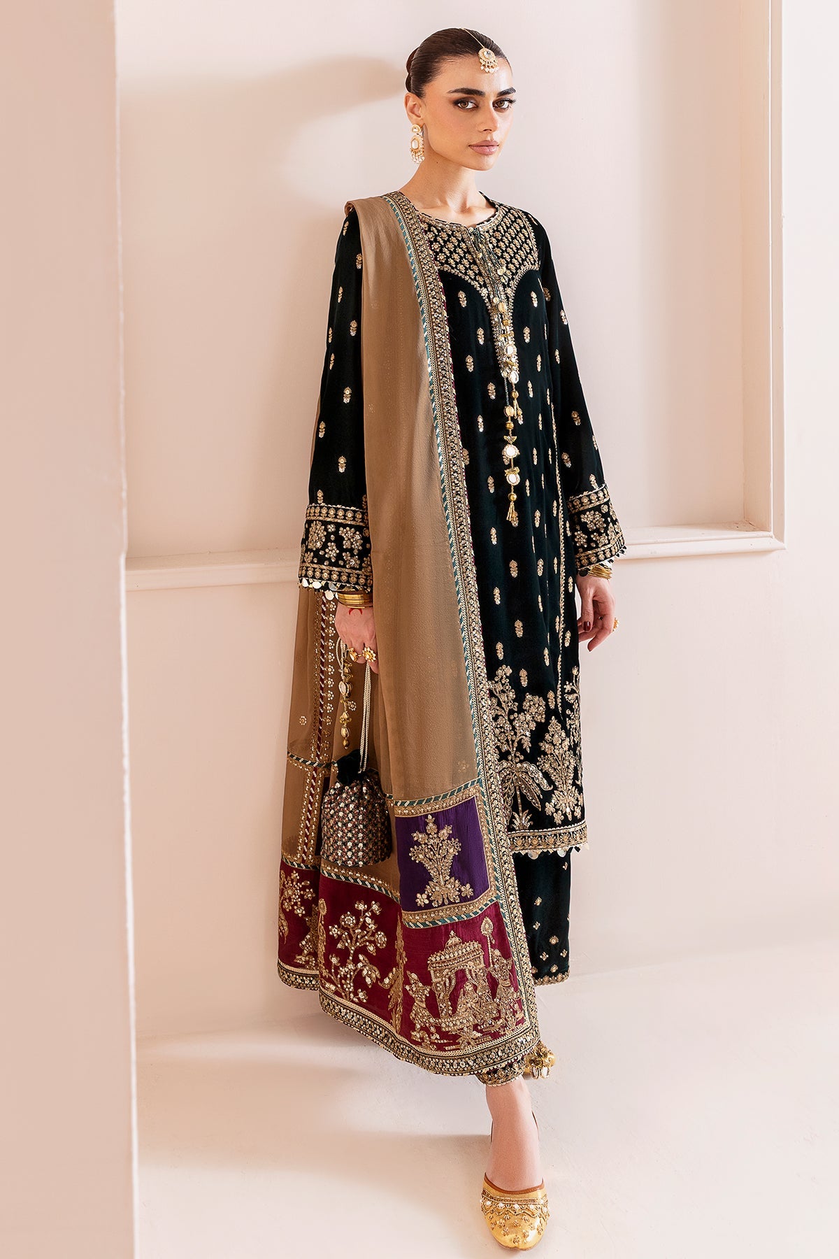 Jazmin | Chandani Velvet Formals 25 | CVF D-01 by Jazmin - Designer Dress  - Type : Ladies Clothes - Available at Libayah - 100% Original 