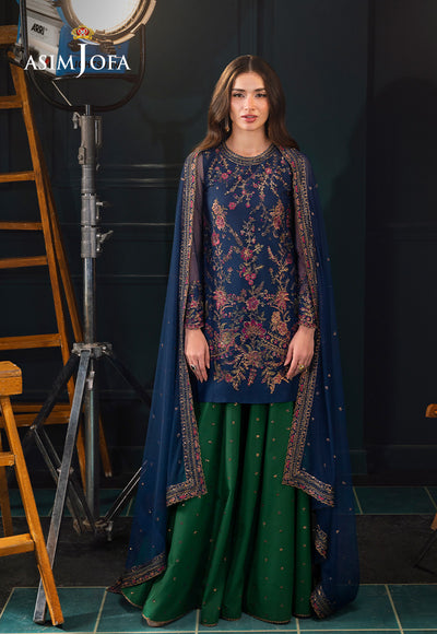 Asim Jofa | Lumiere Formals | AJLFC-07 EMBROIDERED NET by Asim Jofa - Designer Dress - Type : Ladies Clothes - Available at Libayah - 100% Original 