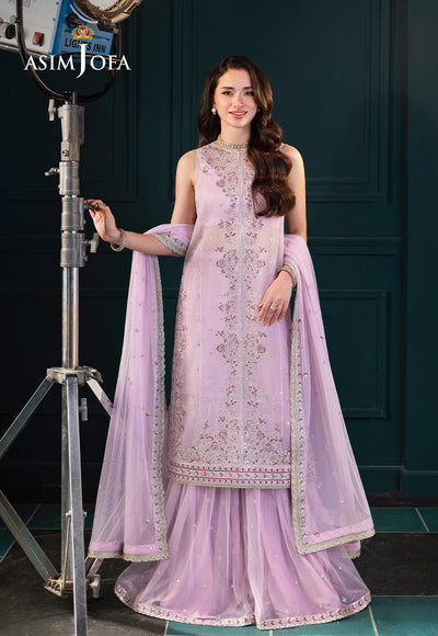 Asim Jofa | Lumiere Formals | AJLFC-09 EMBROIDERED SOFT NET ORGANZA by Asim Jofa - Designer Dress - Type : Ladies Clothes - Available at Libayah - 100% Original 