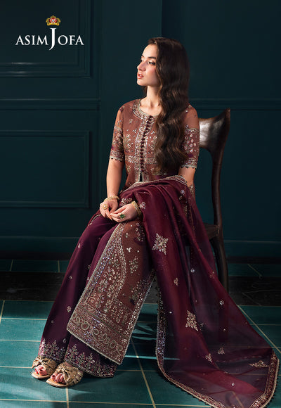 Asim Jofa | Lumiere Formals | AJLFC-08 EMBROIDERED JAVERIA NET by Asim Jofa - Designer Dress - Type : Ladies Clothes - Available at Libayah - 100% Original 