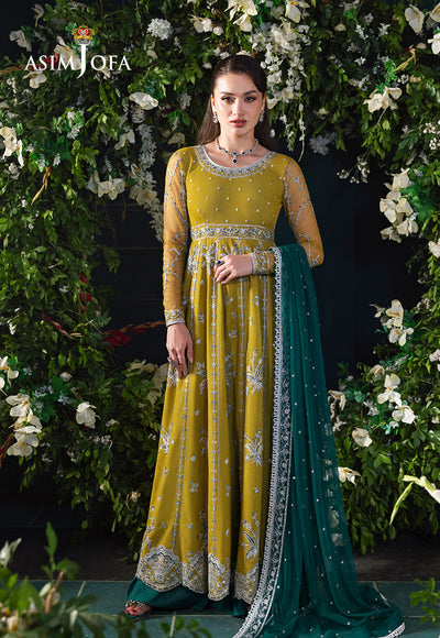 Asim Jofa | Lumiere Formals | AJLFC-10 EMBROIDERED NET by Asim Jofa - Designer Dress - Type : Ladies Clothes - Available at Libayah - 100% Original 