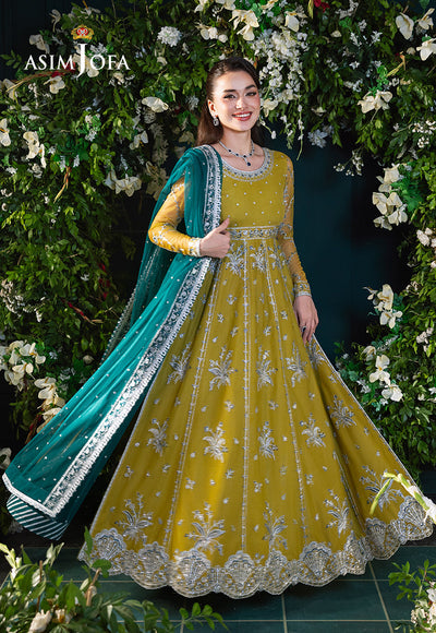 Asim Jofa | Lumiere Formals | AJLFC-10 EMBROIDERED NET by Asim Jofa - Designer Dress - Type : Ladies Clothes - Available at Libayah - 100% Original 
