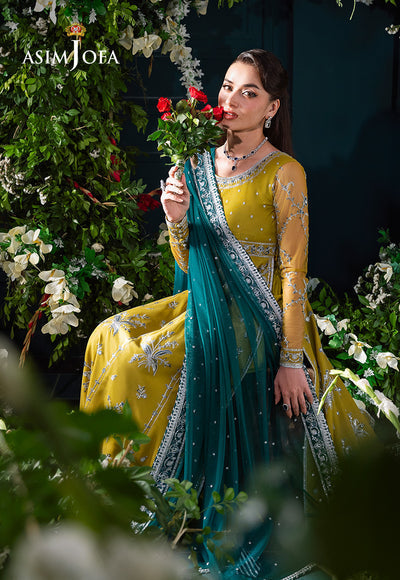 Asim Jofa | Lumiere Formals | AJLFC-10 EMBROIDERED NET by Asim Jofa - Designer Dress - Type : Ladies Clothes - Available at Libayah - 100% Original 