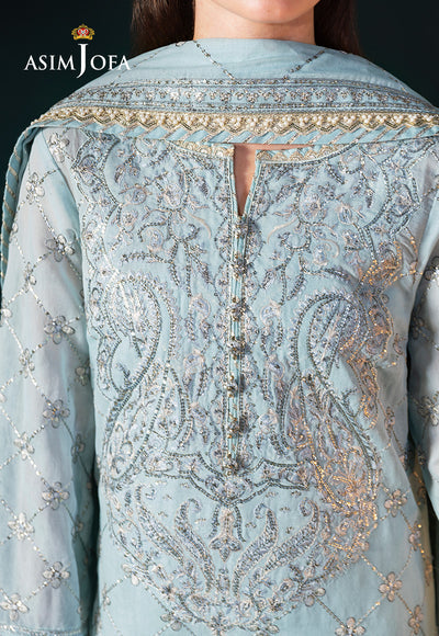 Asim Jofa | Lumiere Formals | AJLFC-01 EMBROIDERED PAPER COTTON by Asim Jofa - Designer Dress - Type : Ladies Clothes - Available at Libayah - 100% Original 