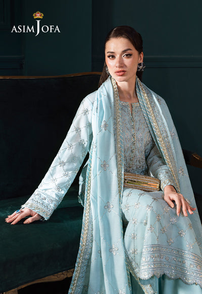 Asim Jofa | Lumiere Formals | AJLFC-01 EMBROIDERED PAPER COTTON by Asim Jofa - Designer Dress - Type : Ladies Clothes - Available at Libayah - 100% Original 