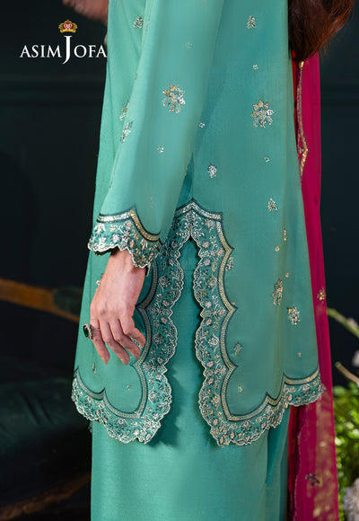 Asim Jofa | Lumiere Formals | AJLFC-04 EMBROIDERED RAW SILK by Asim Jofa - Designer Dress - Type : Ladies Clothes - Available at Libayah - 100% Original 