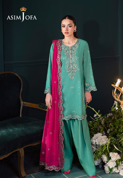Asim Jofa | Lumiere Formals | AJLFC-04 EMBROIDERED RAW SILK by Asim Jofa - Designer Dress - Type : Ladies Clothes - Available at Libayah - 100% Original 