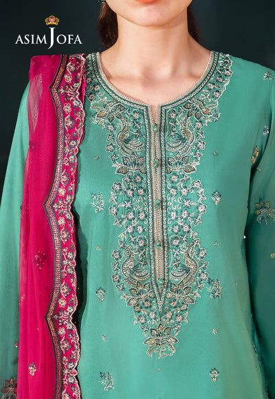 Asim Jofa | Lumiere Formals | AJLFC-04 EMBROIDERED RAW SILK by Asim Jofa - Designer Dress - Type : Ladies Clothes - Available at Libayah - 100% Original 