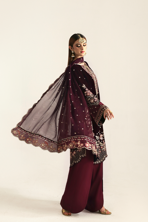 KANWAL – authentic Pakistani formal dress from the Emaan Adeel Zarposh Velvet 25 collection for women in the UK.