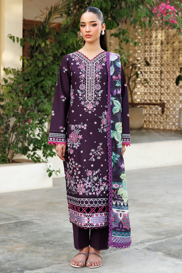 Farasha | Summer Weaves Embroidered Lawn | Plum Allure by Farasha - Designer Dress - Type: Ladies Clothes - Available at Libayah - 100% Original