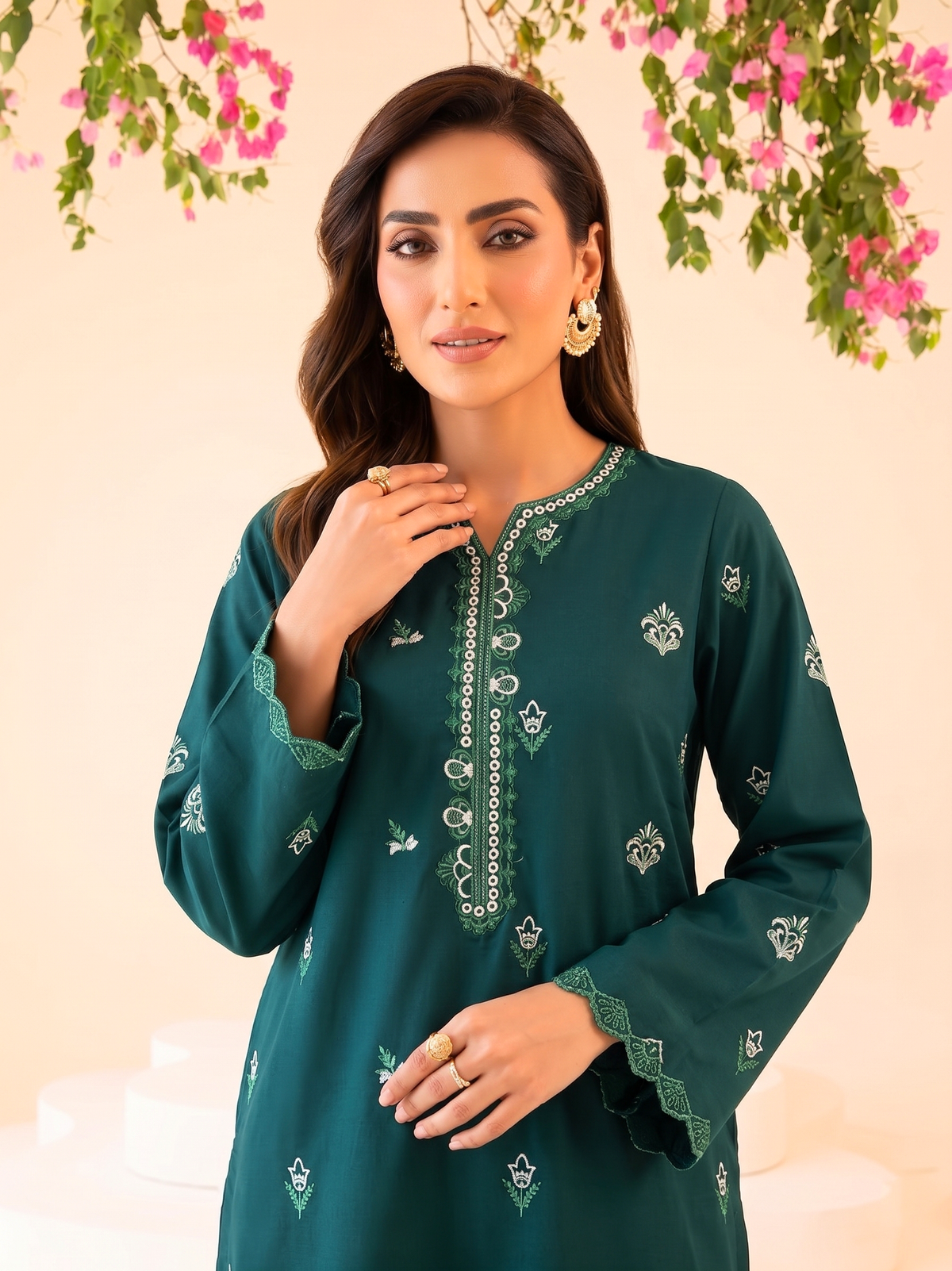 Faiza Faisal | FNF Cords Edit |DEEP TEAL CHARM by Faiza Faisal - Designer Dress  - Type : Ladies Clothes - Available at Libayah - 100% Original 