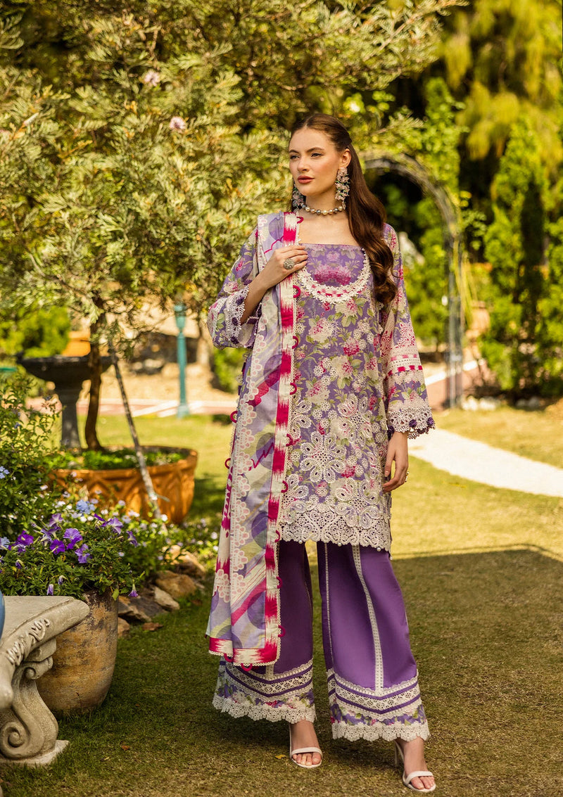 Elaf Premium | Print Chikankari 25 | ELK-02A PERIWINKLE by Elaf Premium - Designer Dress - Type: Ladies Clothes - Available at Libayah - 100% Original