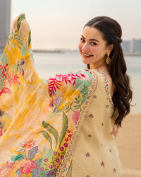 Faiza Saqlain | AYA - Unstitched Luxury Lawn '26 | Merjem by Faiza Saqlain - Designer Dress  - Type : Ladies Clothes - Available at Libayah - 100% Original 