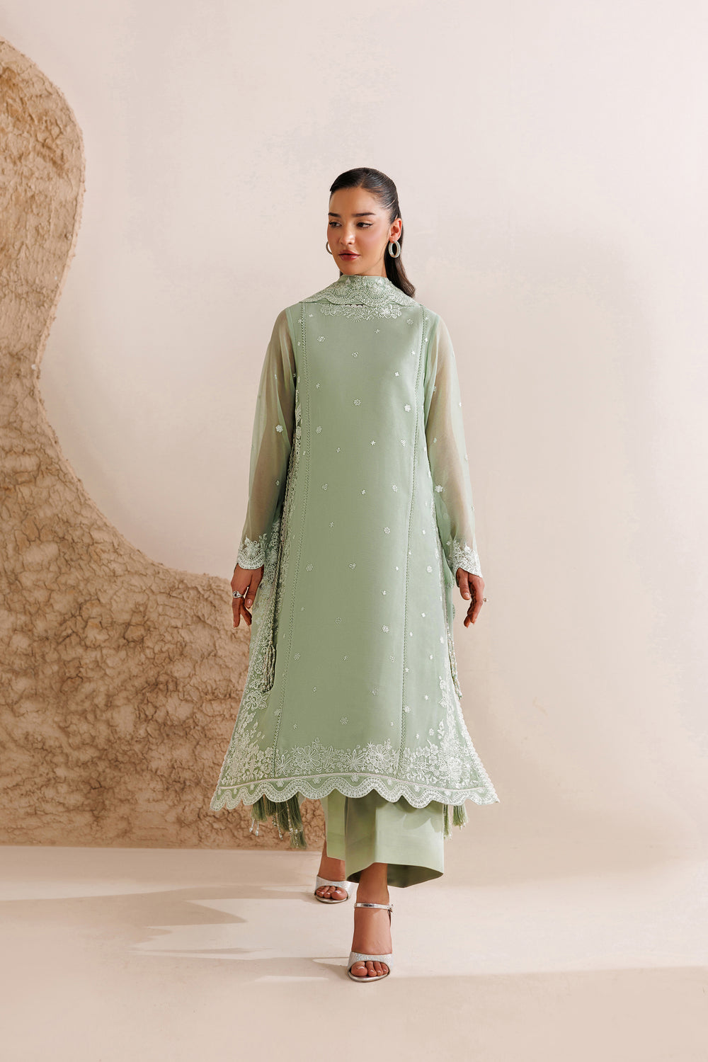 Farasha | Chiffon Threads 26 | Pastel Mint by Farasha - Designer Dress  - Type : Ladies Clothes - Available at Libayah - 100% Original 