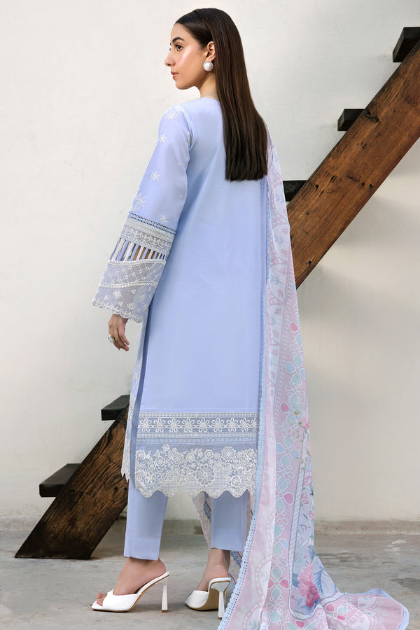 Farasha | Summer Weaves Embroidered Lawn | Serene Blue by Farasha - Designer Dress - Type: Ladies Clothes - Available at Libayah - 100% Original