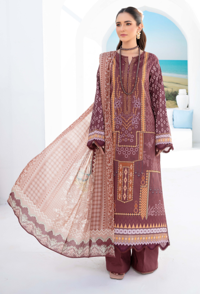 Humdum | Saira Bano Lawn 24 | D07 by HumDum - Designer Dress - Type: Ladies Clothes - Available at Libayah - 100% Original