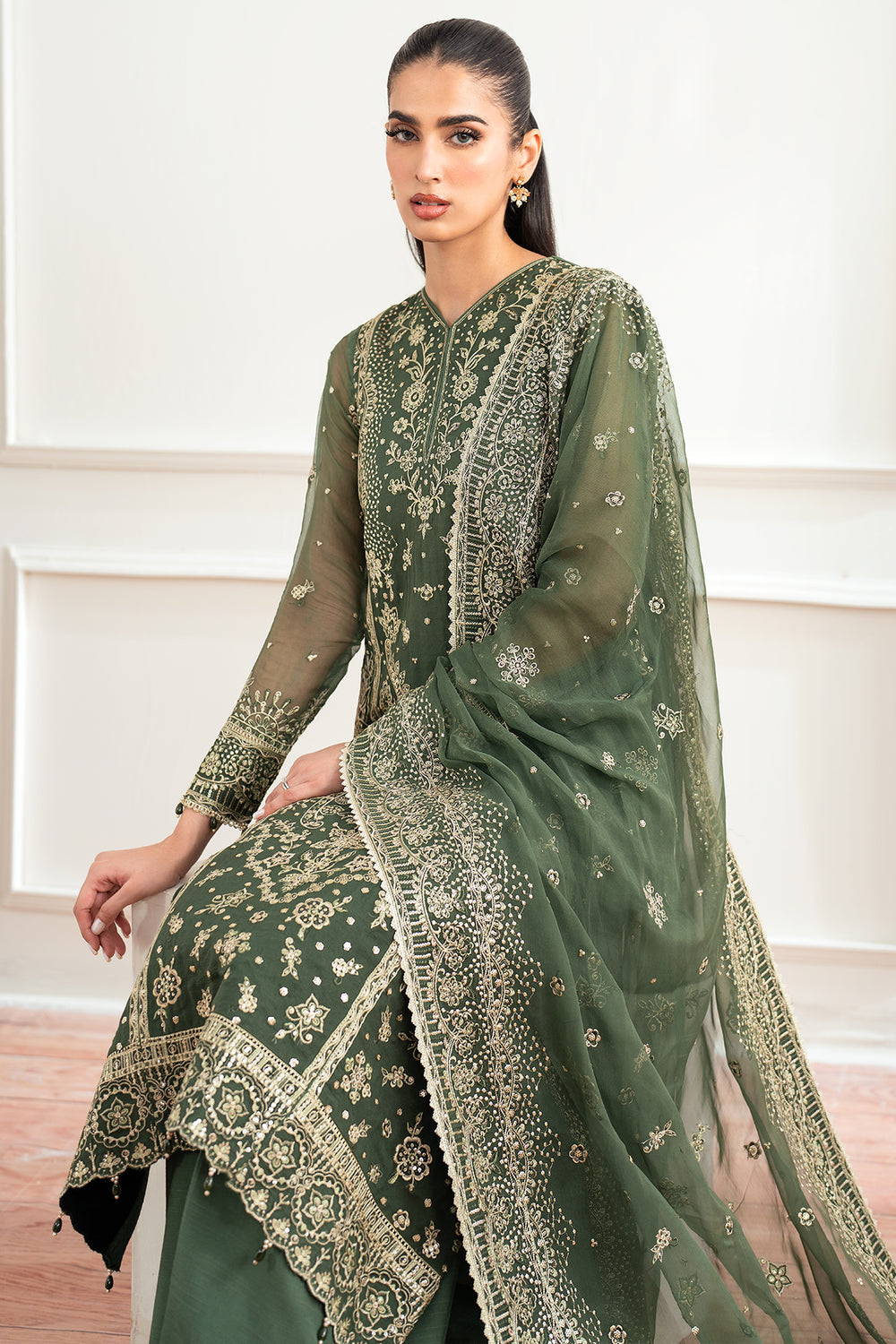 Farasha | Essence Formals 25 | Muted Moss by Farasha - Designer Dress  - Type : Ladies Clothes - Available at Libayah - 100% Original 