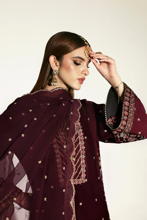 KANWAL – authentic Pakistani formal dress from the Emaan Adeel Zarposh Velvet 25 collection for women in the UK.