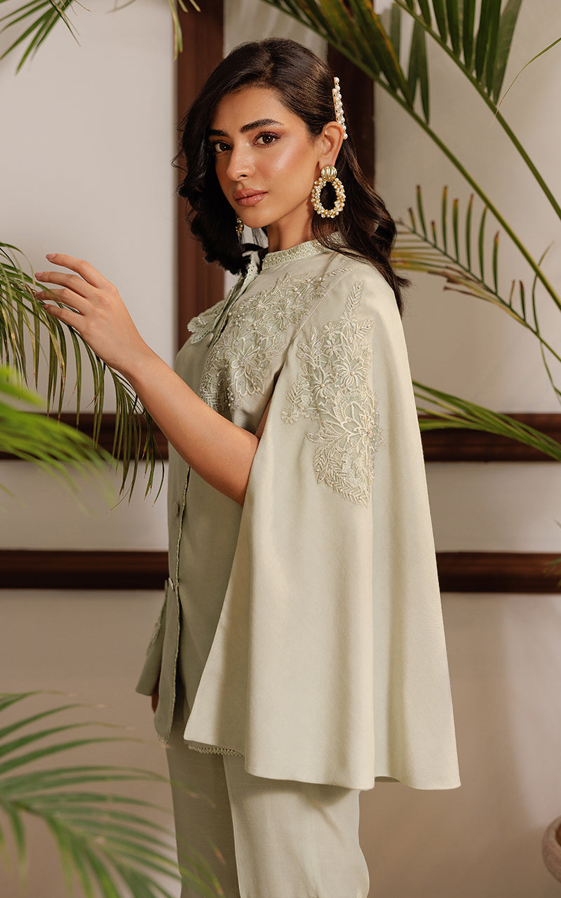 Threads and Motifs | Formal Dresses 25 | Embroidered Cape With Trouser by Threads and Motifs - Designer Dress  - Type : Ladies Clothes - Available at Libayah - 100% Original 