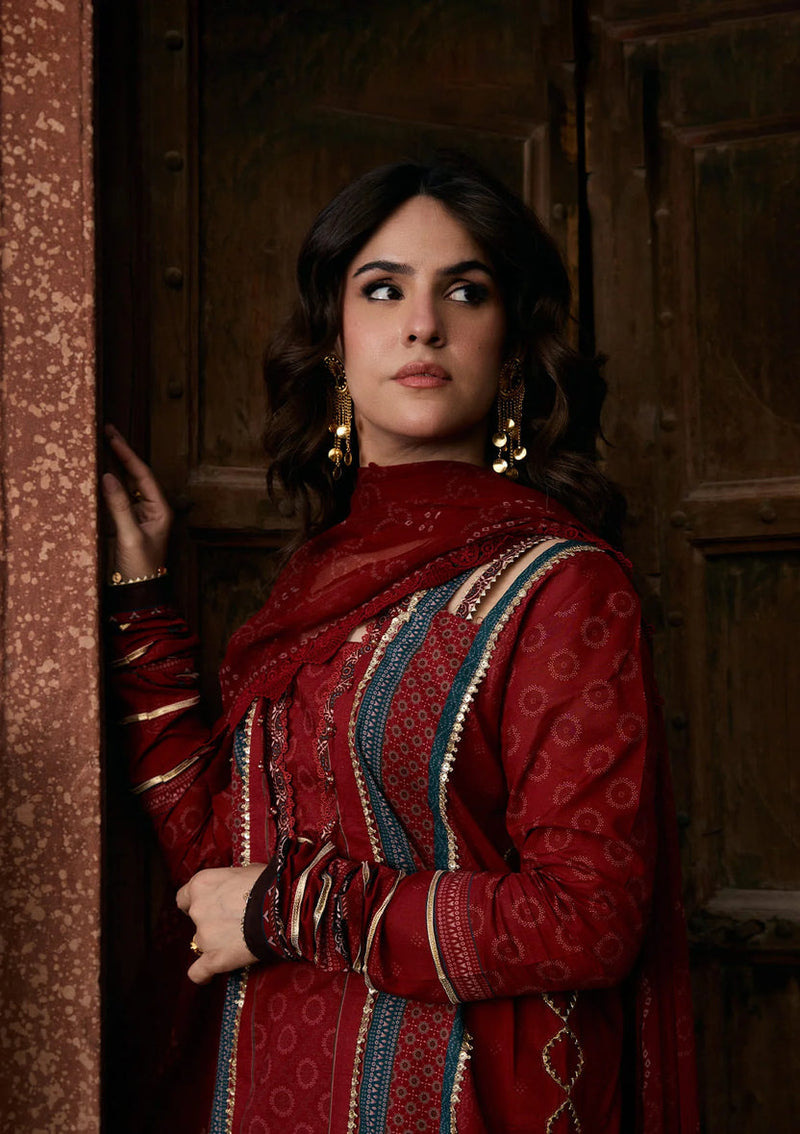 Kahf Premium | Prints Collection 26 | KPS-1A SURKH NOOR - by Libayah - Registered Vendor of : Kahf Premium - 100% Original Designer Dress