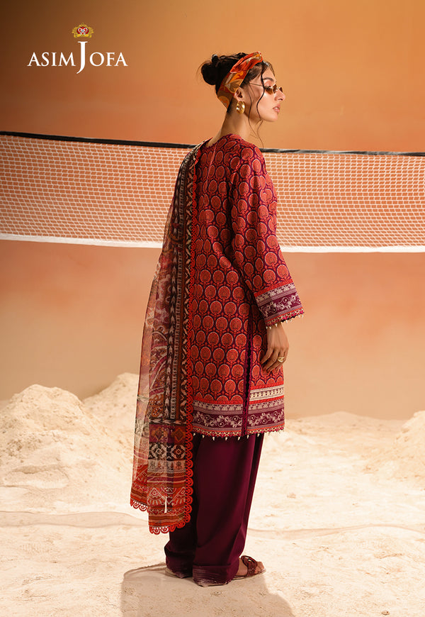 Asim Jofa | Summer Rhapsody | AJUBU-26 Printed Embroidered Lawn by Asim Jofa - Designer Dress  - Type : Ladies Clothes - Available at Libayah - 100% Original 