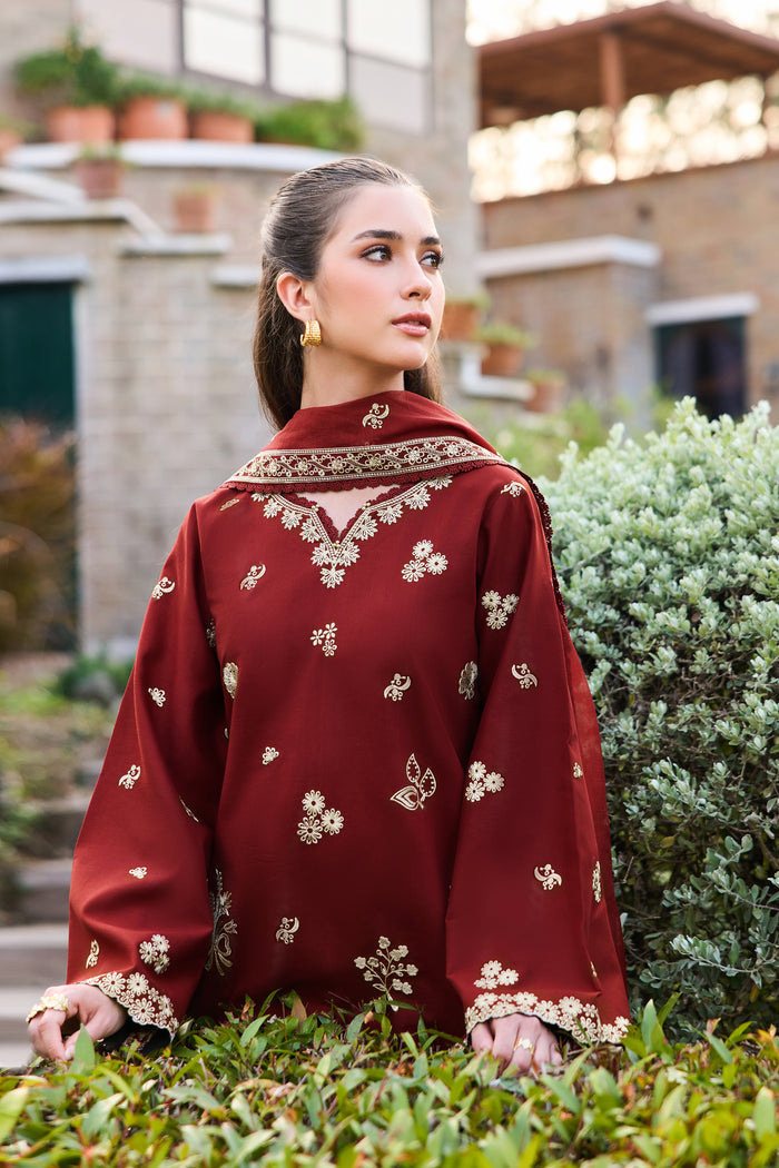 Farasha | Sorine Summer 26 | Maroon Majesty by Farasha - Designer Dress  - Type : Ladies Clothes - Available at Libayah - 100% Original 