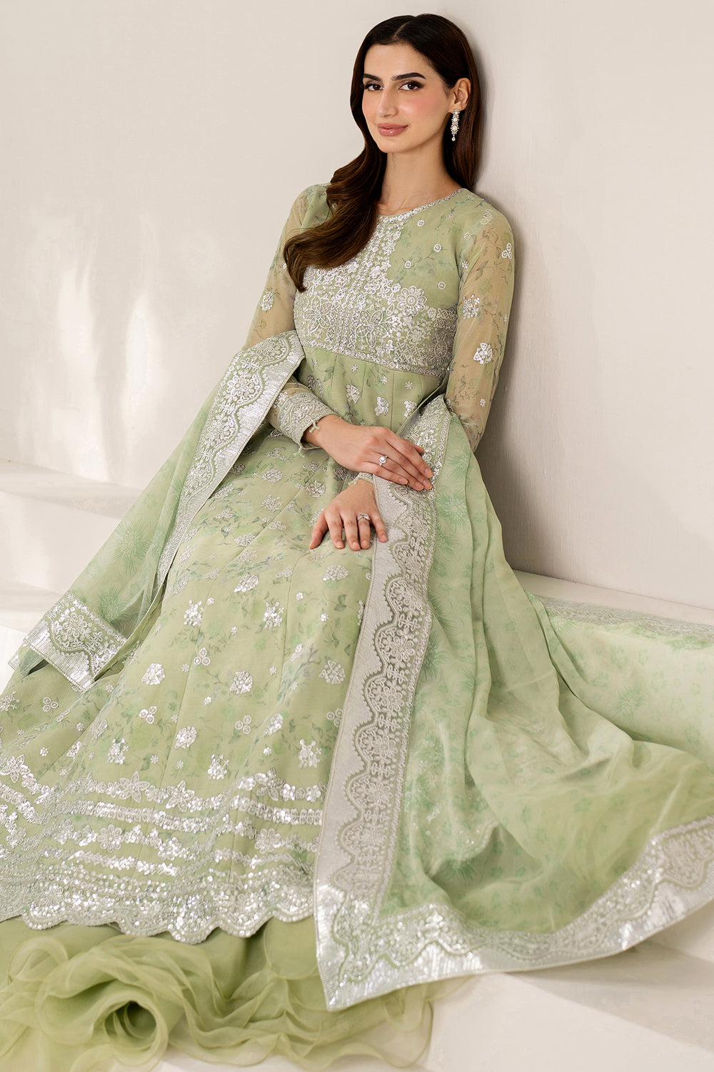 Farasha | Fiorella Formals | Sage Sparkle by Farasha - Designer Dress  - Type : Ladies Clothes - Available at Libayah - 100% Original 